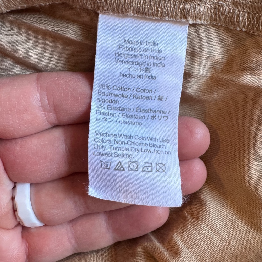 J. Crew Factory Tan Button-Front Midi Skirt - Picture 9 of 9